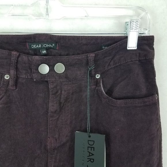 NEW Dear John Size 28 Gisele High Waisted Skinny Jeans Pants in Burgundy NWT $74 - Picture 3 of 13